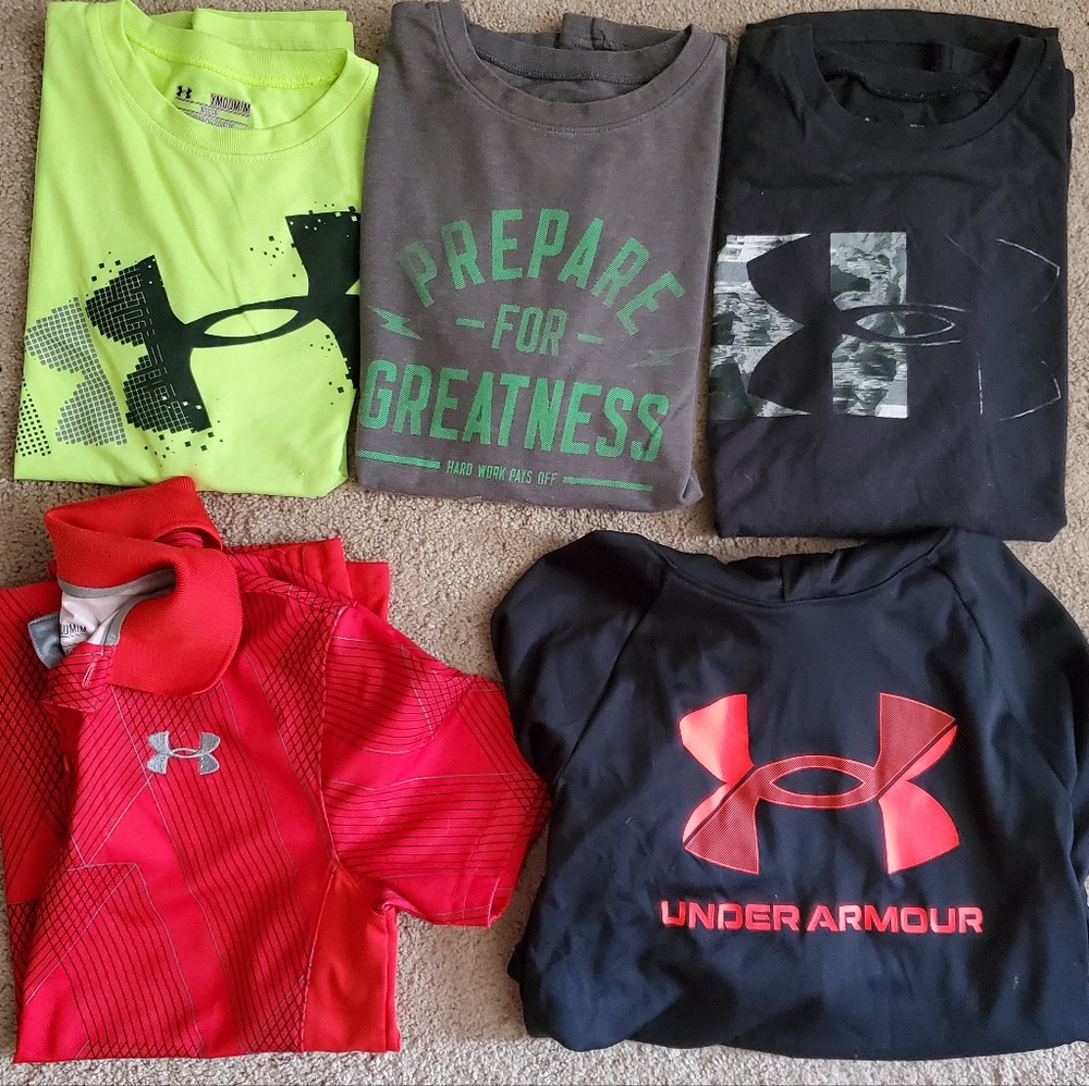 Boys MEDIUM Under Armour LOT of 8 items